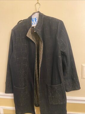 Chico’s open front blazer black with gold flecks size XXL (Chicos size 4).